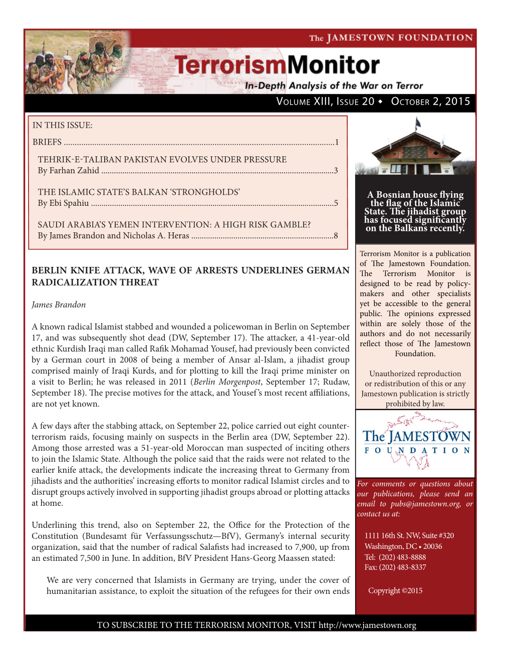 Volume XIII, Issue 20 October 2, 2015