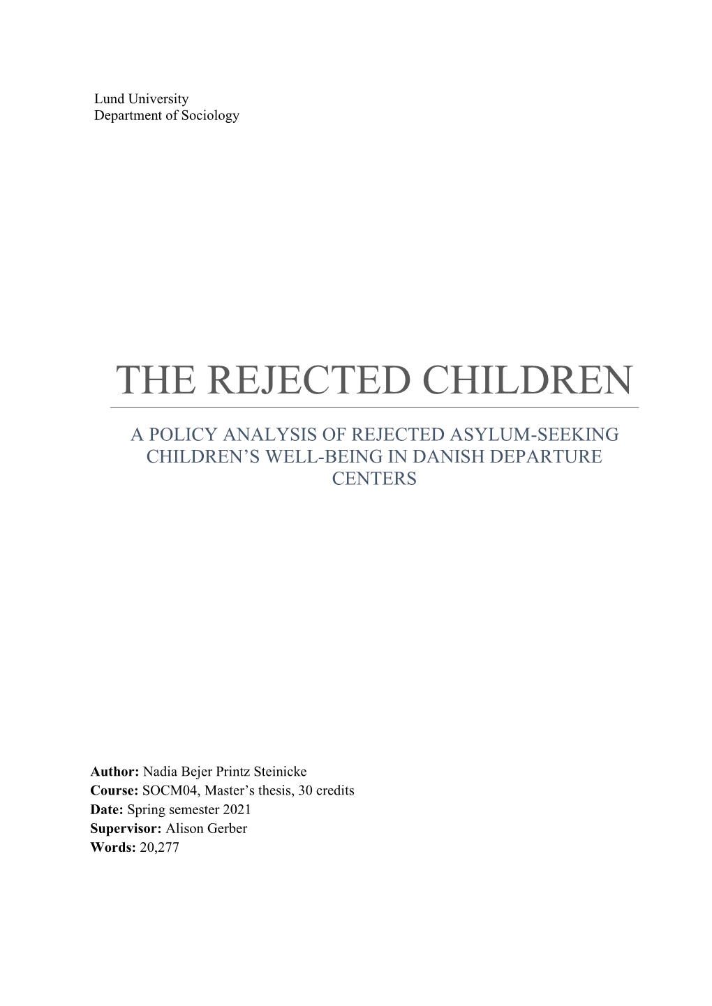 The Rejected Children