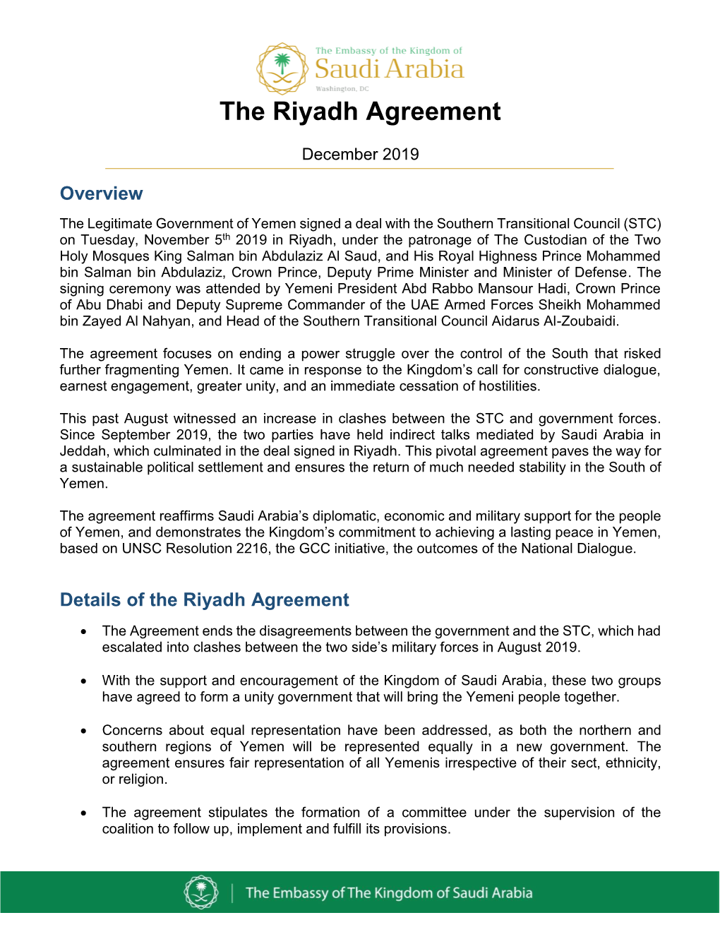 The Riyadh Agreement