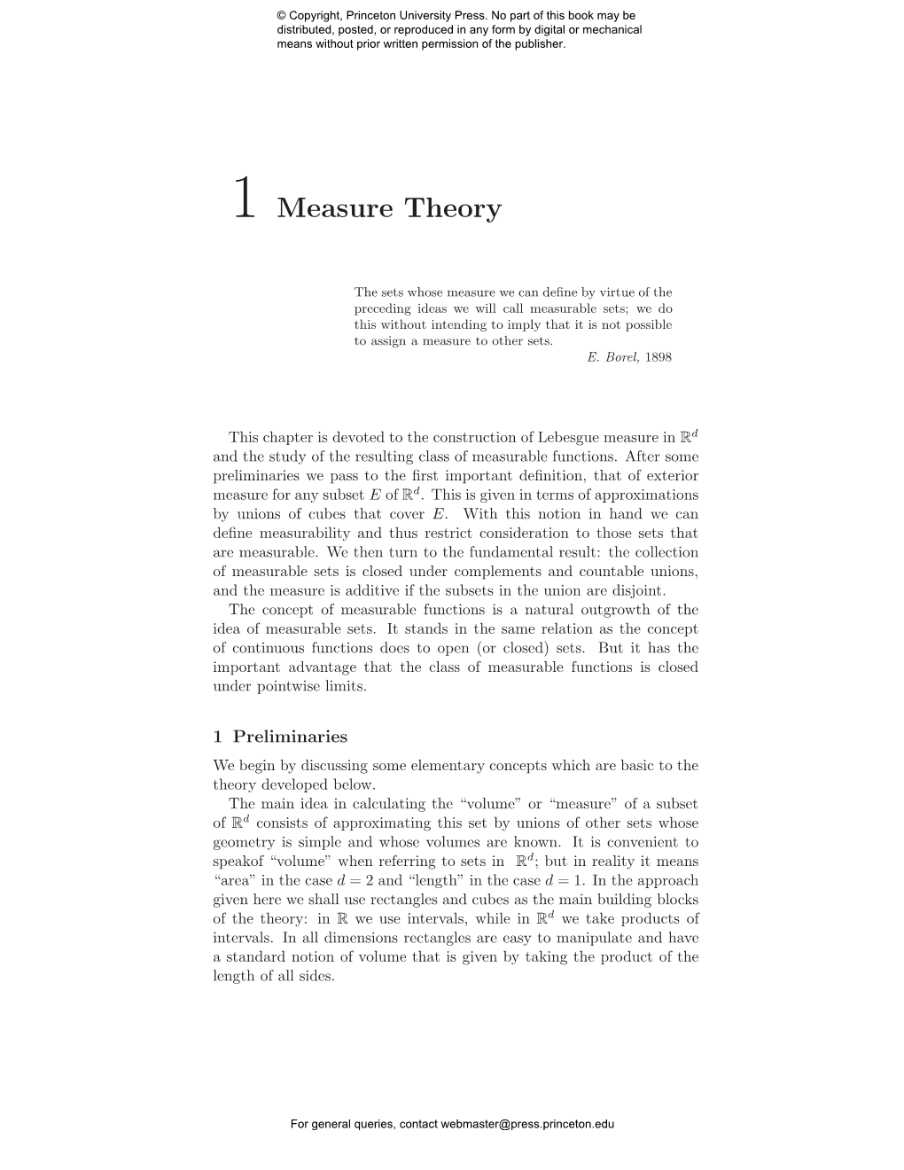 1 Measure Theory