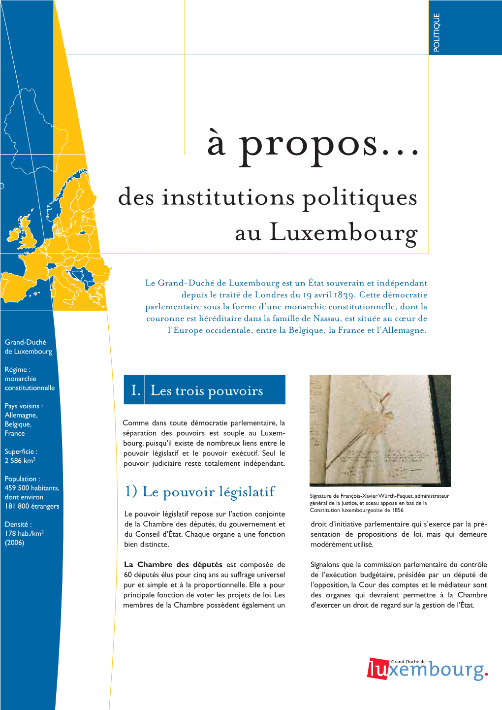 À Propos... Des Institutions Politiques Au Luxembourg