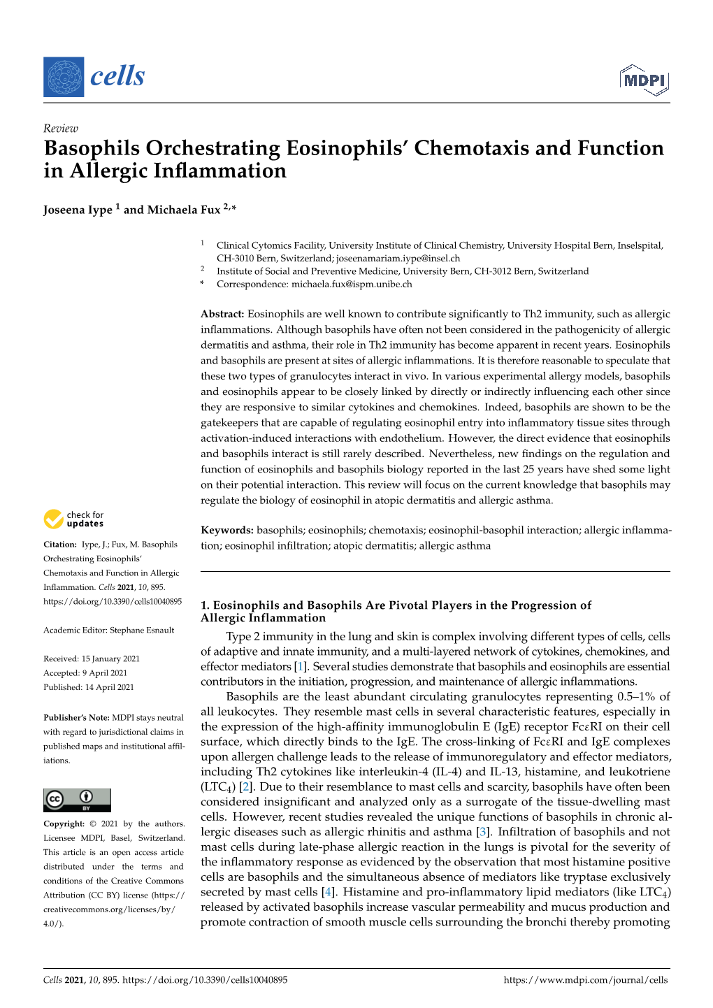 Basophils Orchestrating Eosinophils' Chemotaxis and Function In