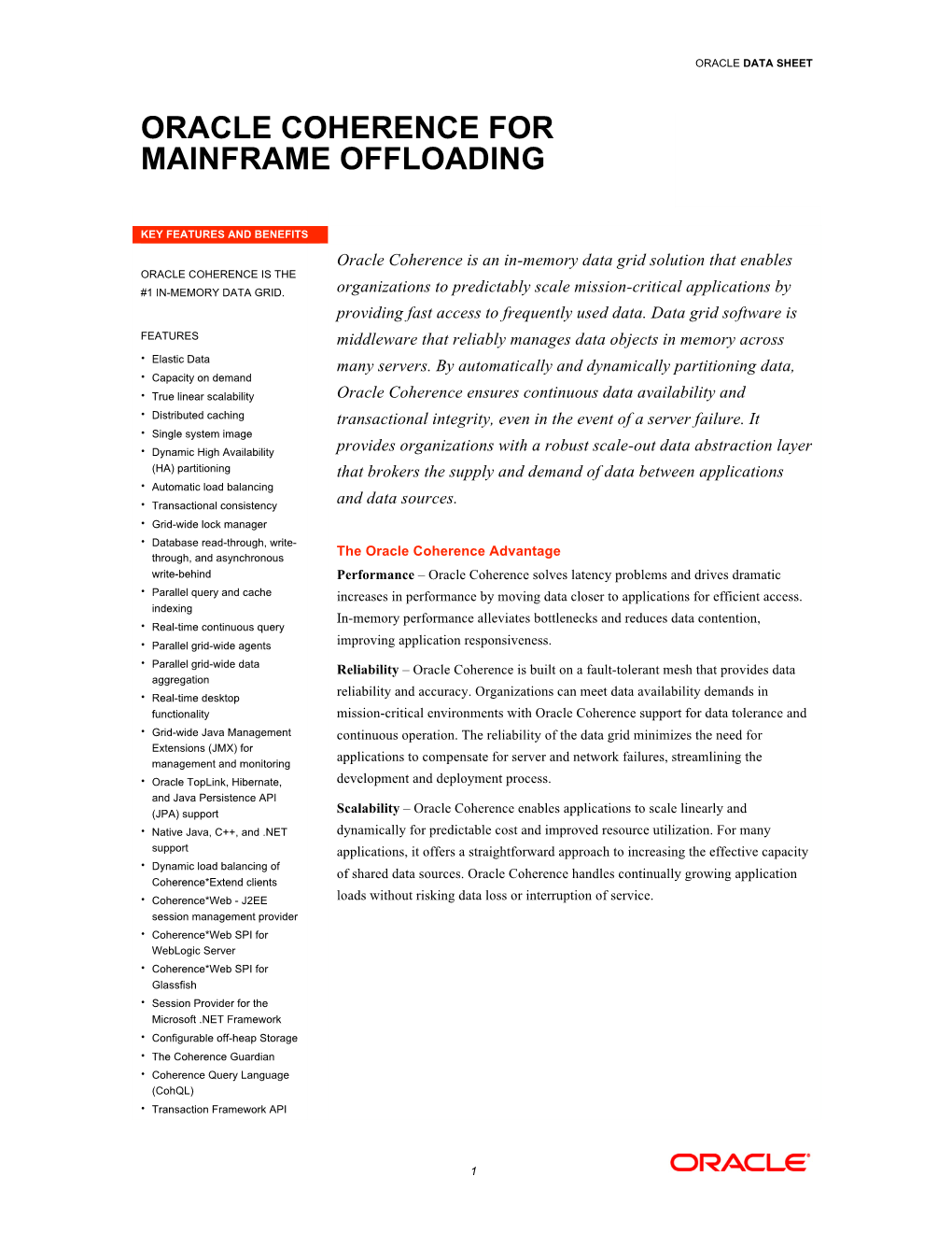 Oracle Coherence for Mainframe Offloading (PDF)