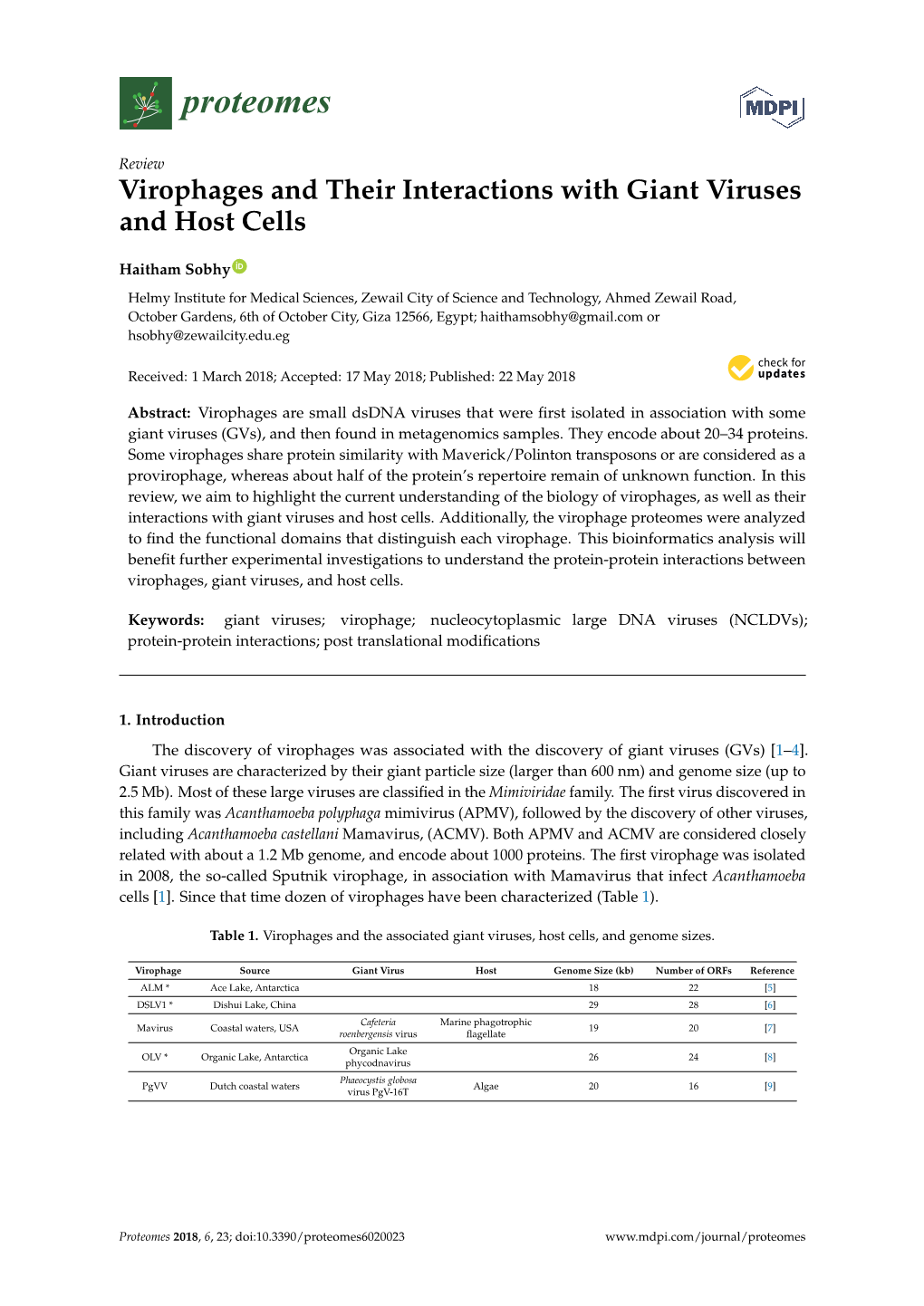 Virophages and Their Interactions with Giant Viruses and Host Cells