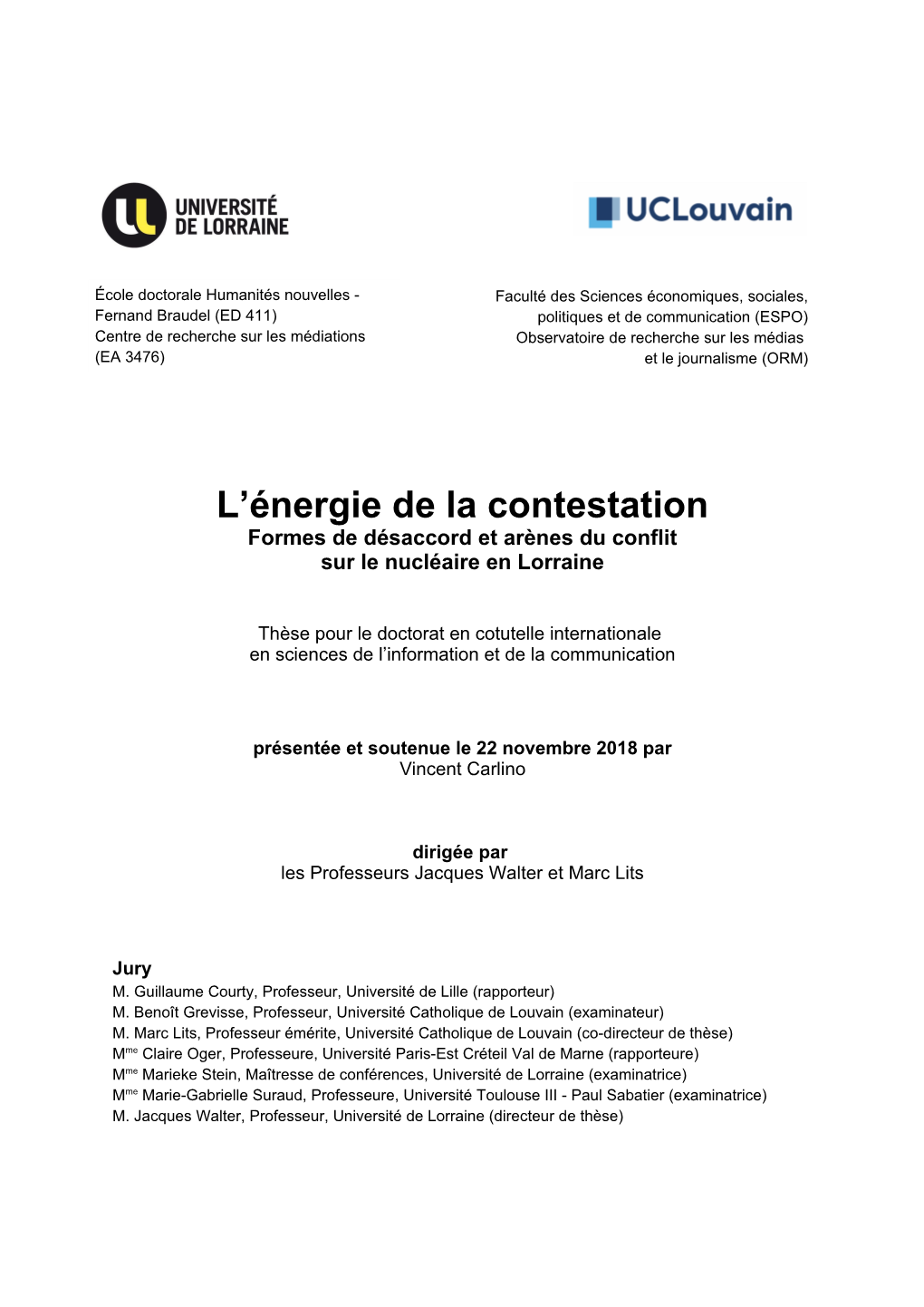 L'énergie De La Contestation