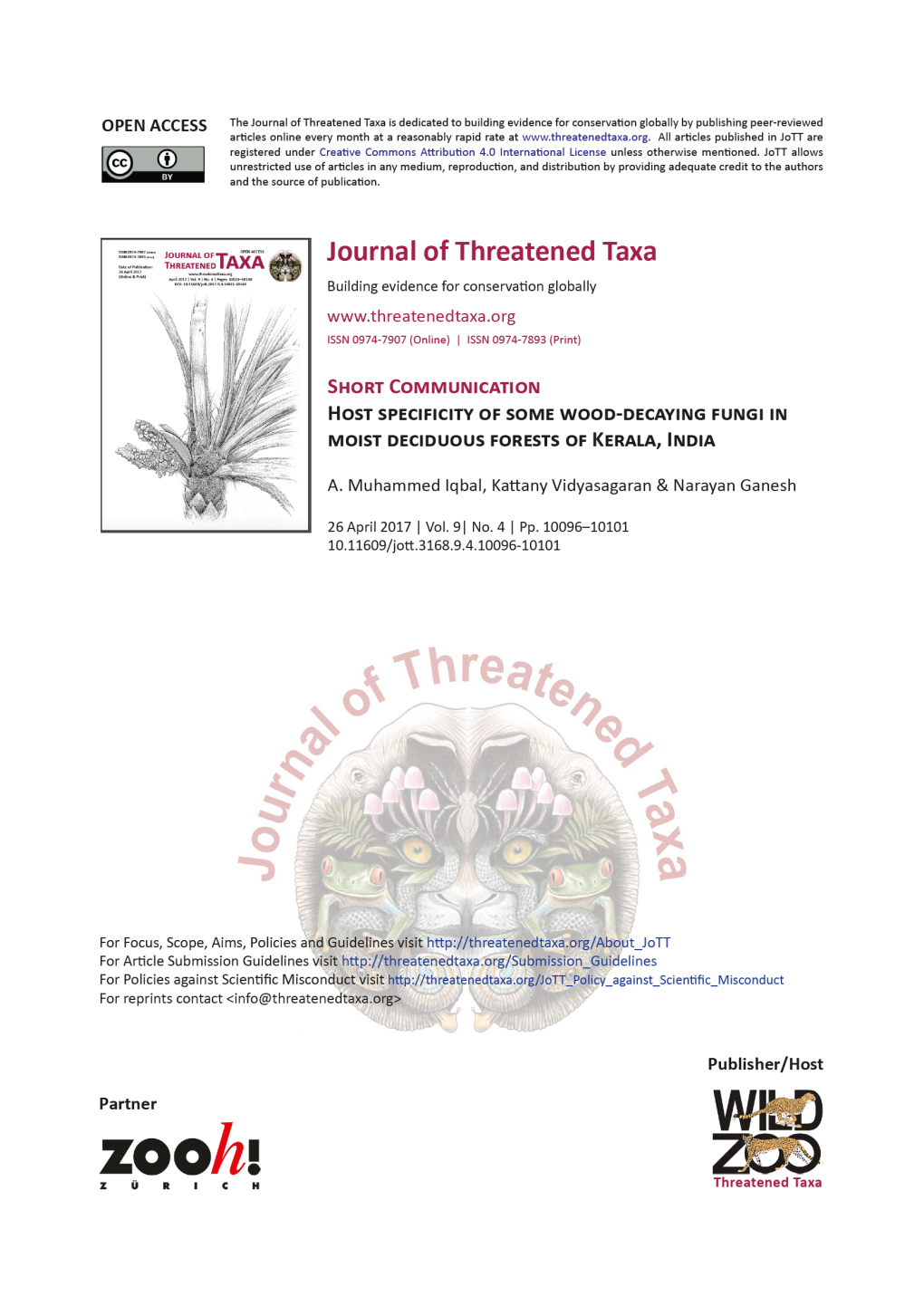 Journalofthreatenedtaxa