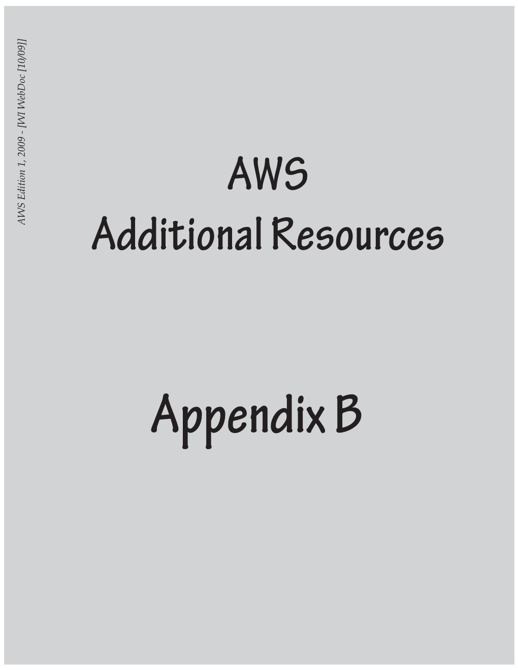 Aws Edition 1, 2009