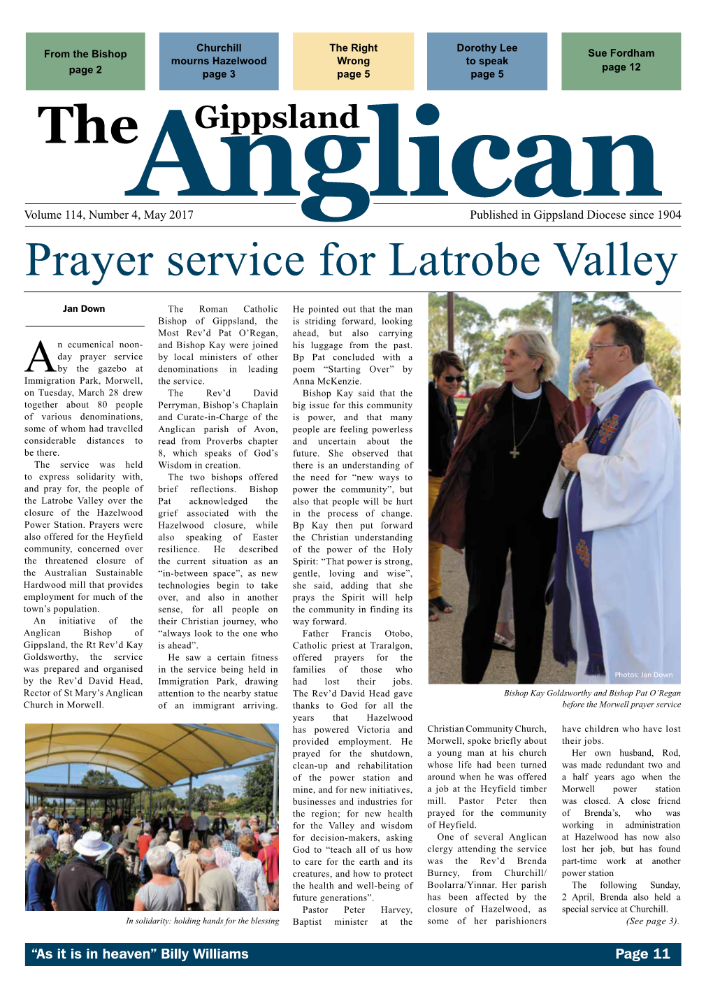 Gippsland Anglican May 2017 View Archived Newsletter