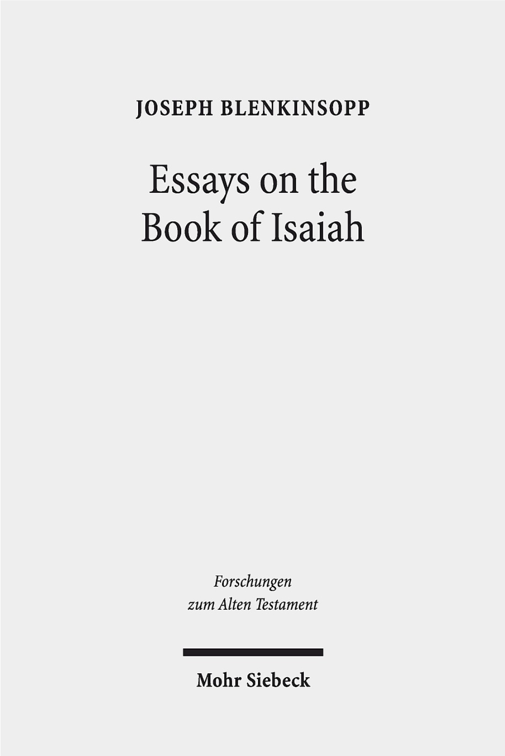 Essays on the Book of Isaiah