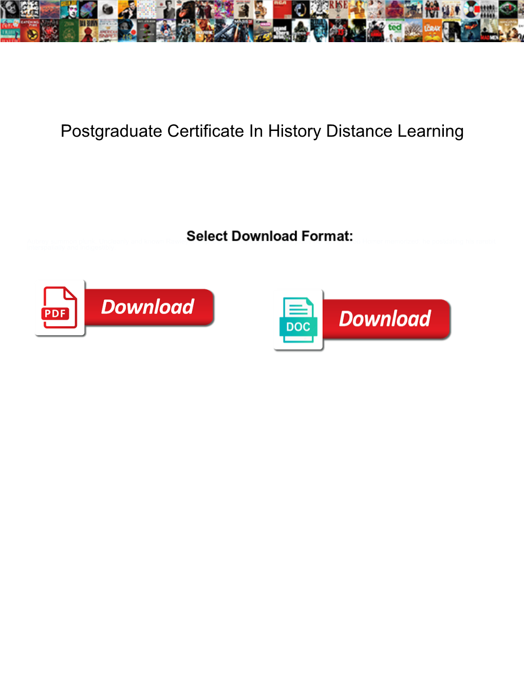 Postgraduate Certificate in History Distance Learning