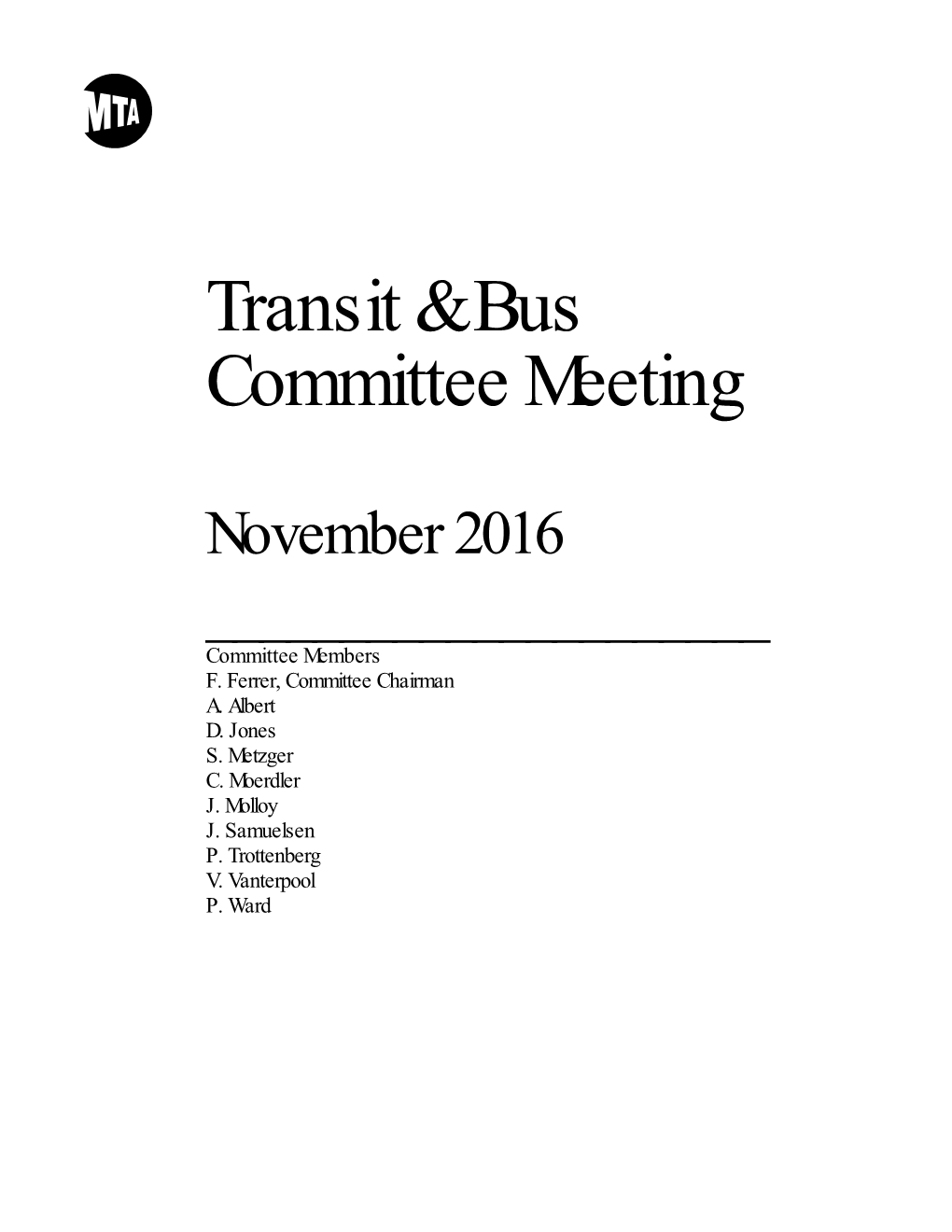 Transit & Bus Committee Meeting