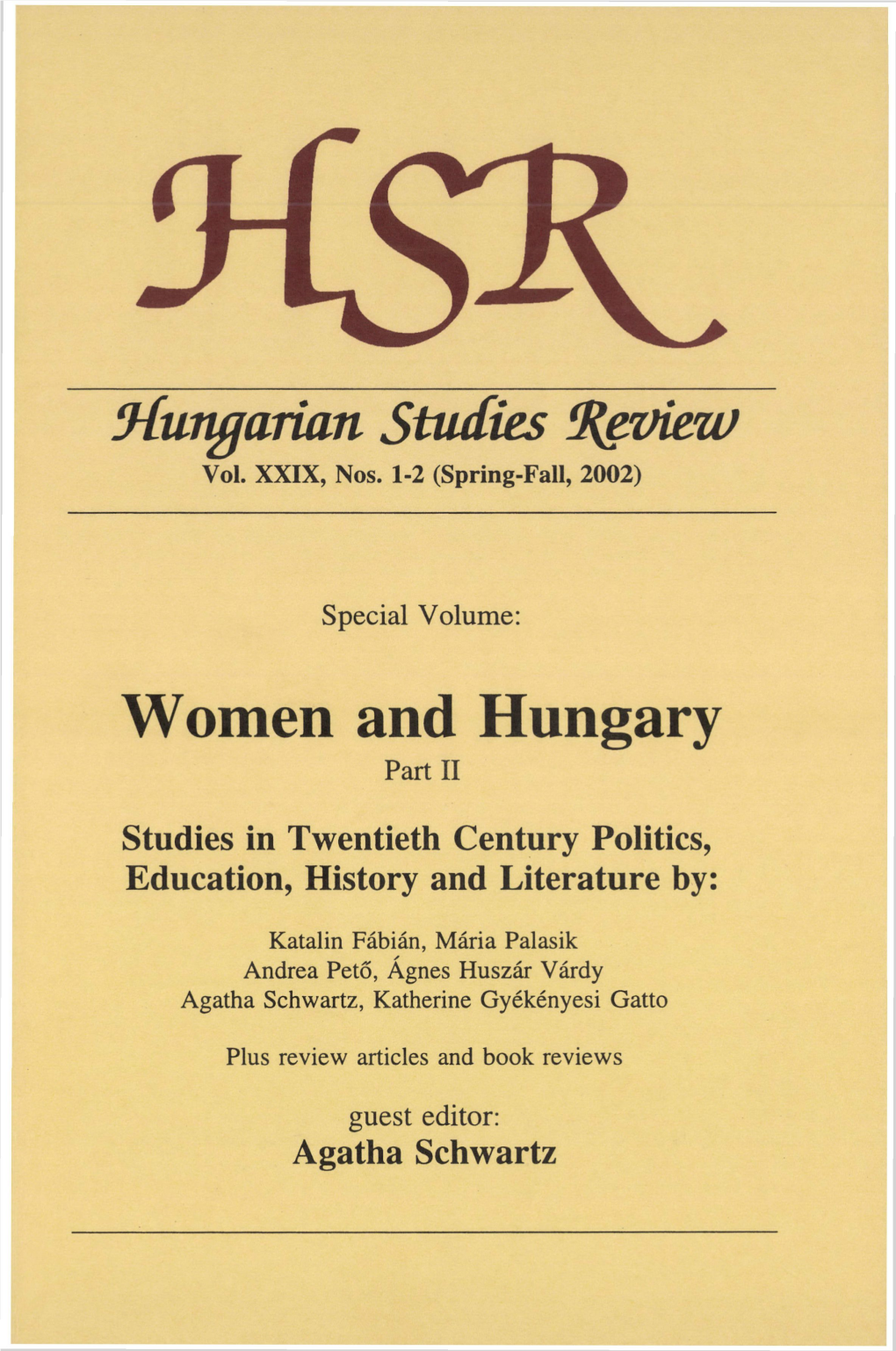 Hungarian Studies Review