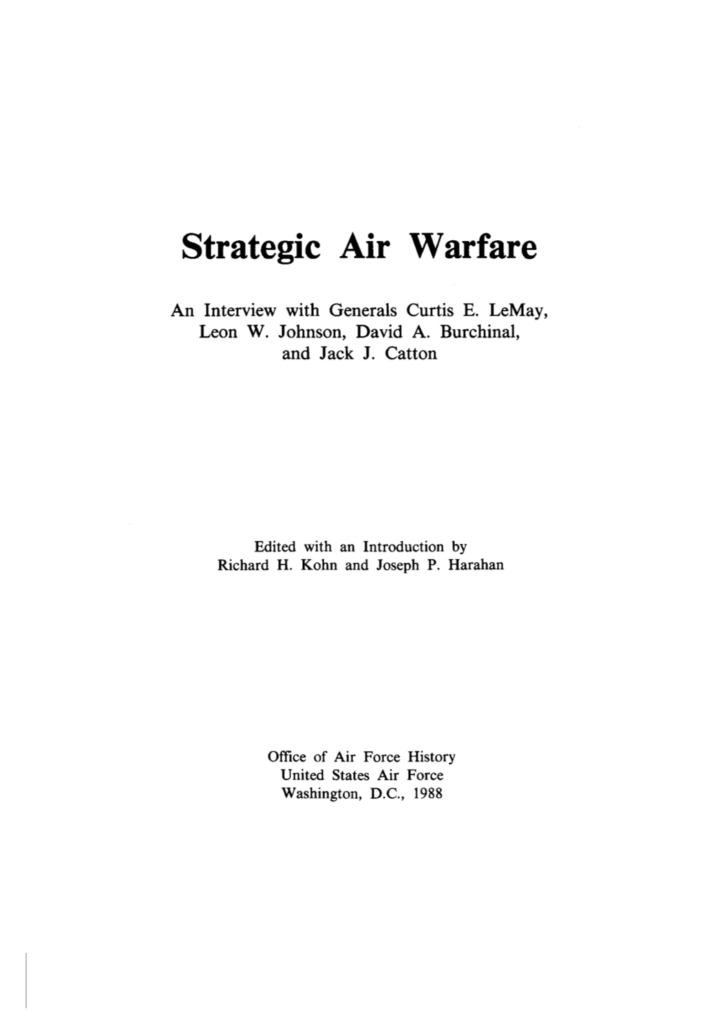 Strategic Air Warfare