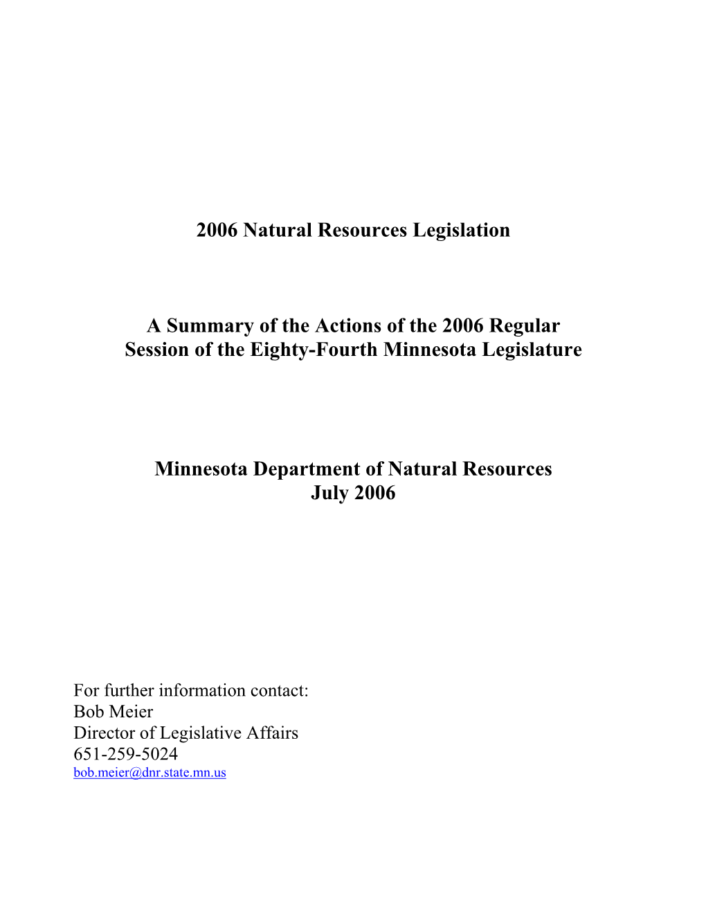 2006 Regular Session of the Eighty-Fourth Minnesota Legislature