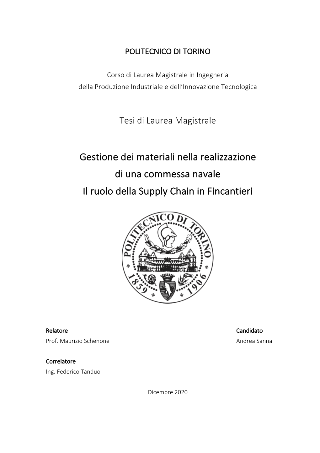 Gestione Dei Materiali Nella Realizzazione Di Una Commessa Navale Il Ruolo Della Supply Chain in Fincantieri