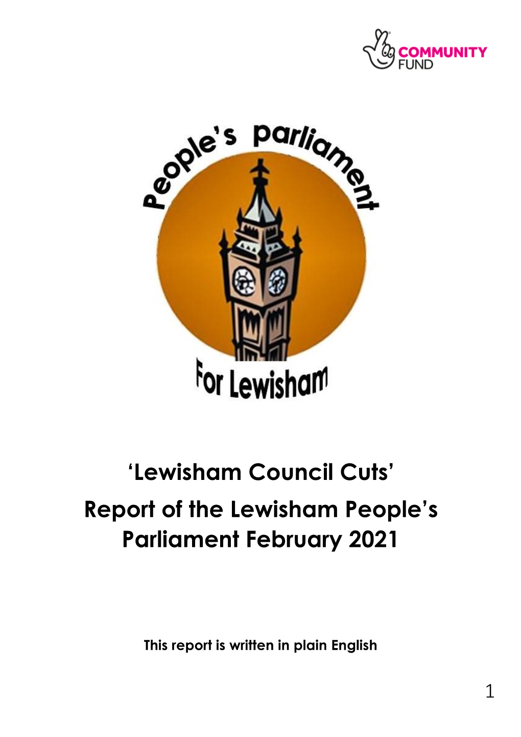 Lewisham Council Cuts’ Report of the Lewisham People’S Parliament February 2021