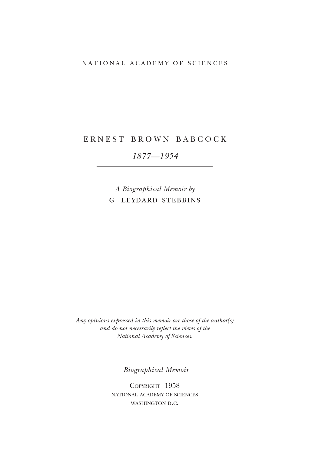 Ernest Brown Babcock