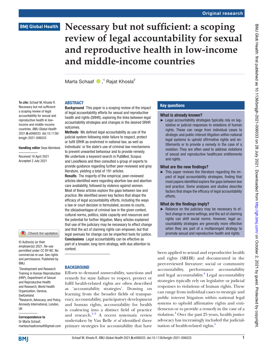 Necessary but Not Sufficient: a Scoping Review of Legal Accountability For