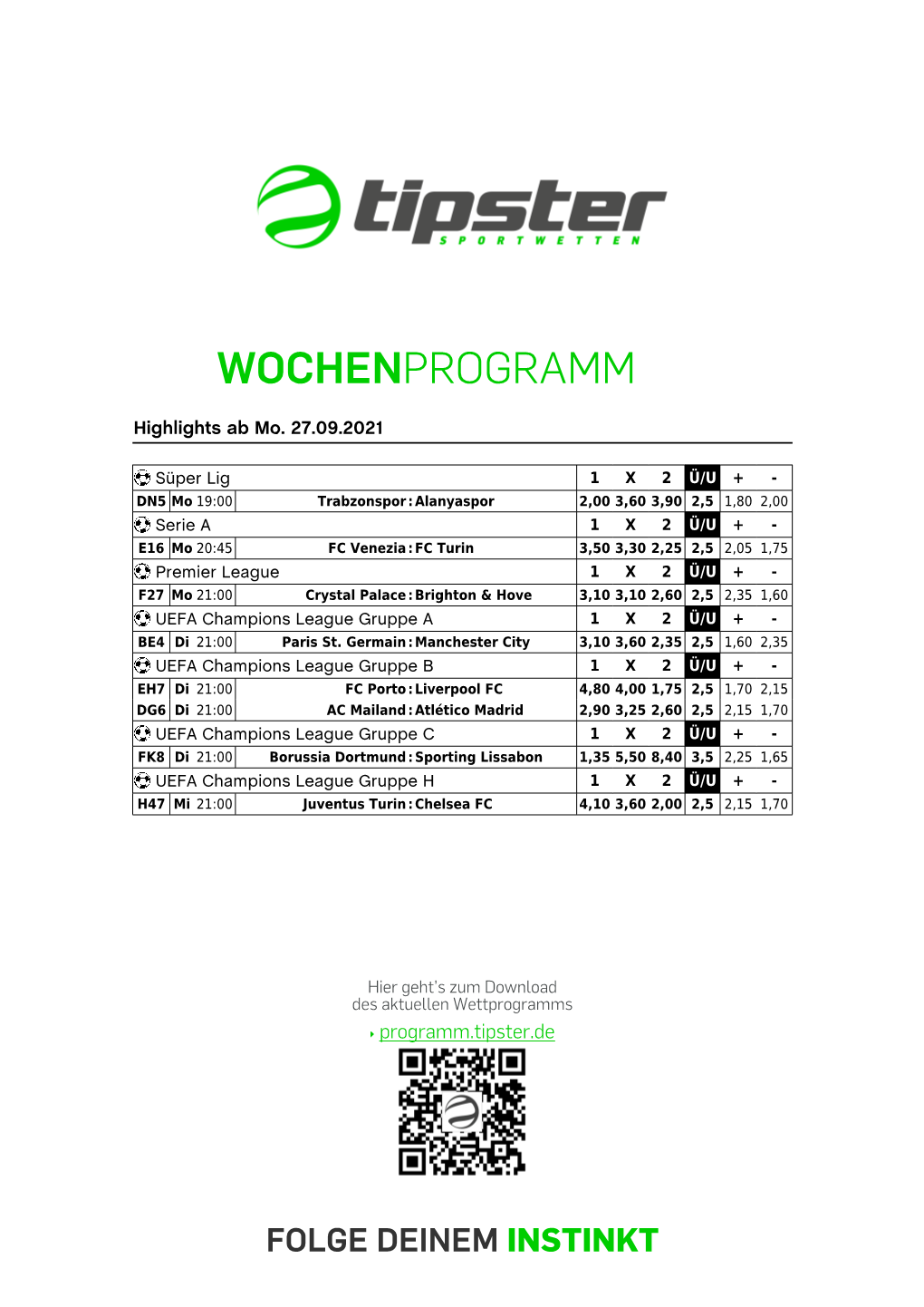 Wochenprogramm