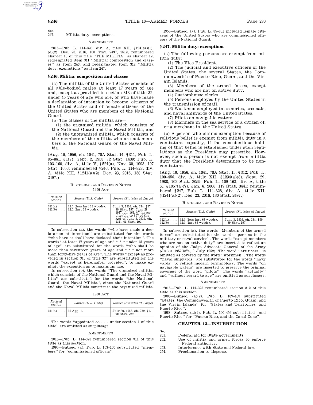 Composition and Classes (A) the Militia of the United States Consists O