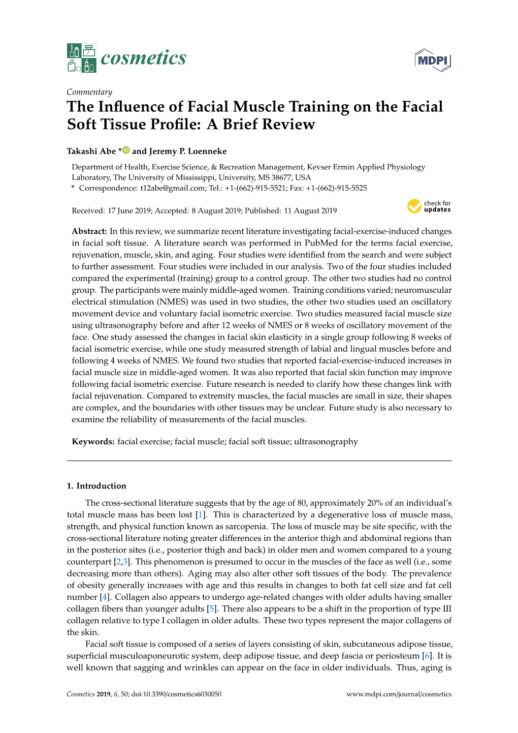 The Influence of Facial Muscle Training on the Facial Soft