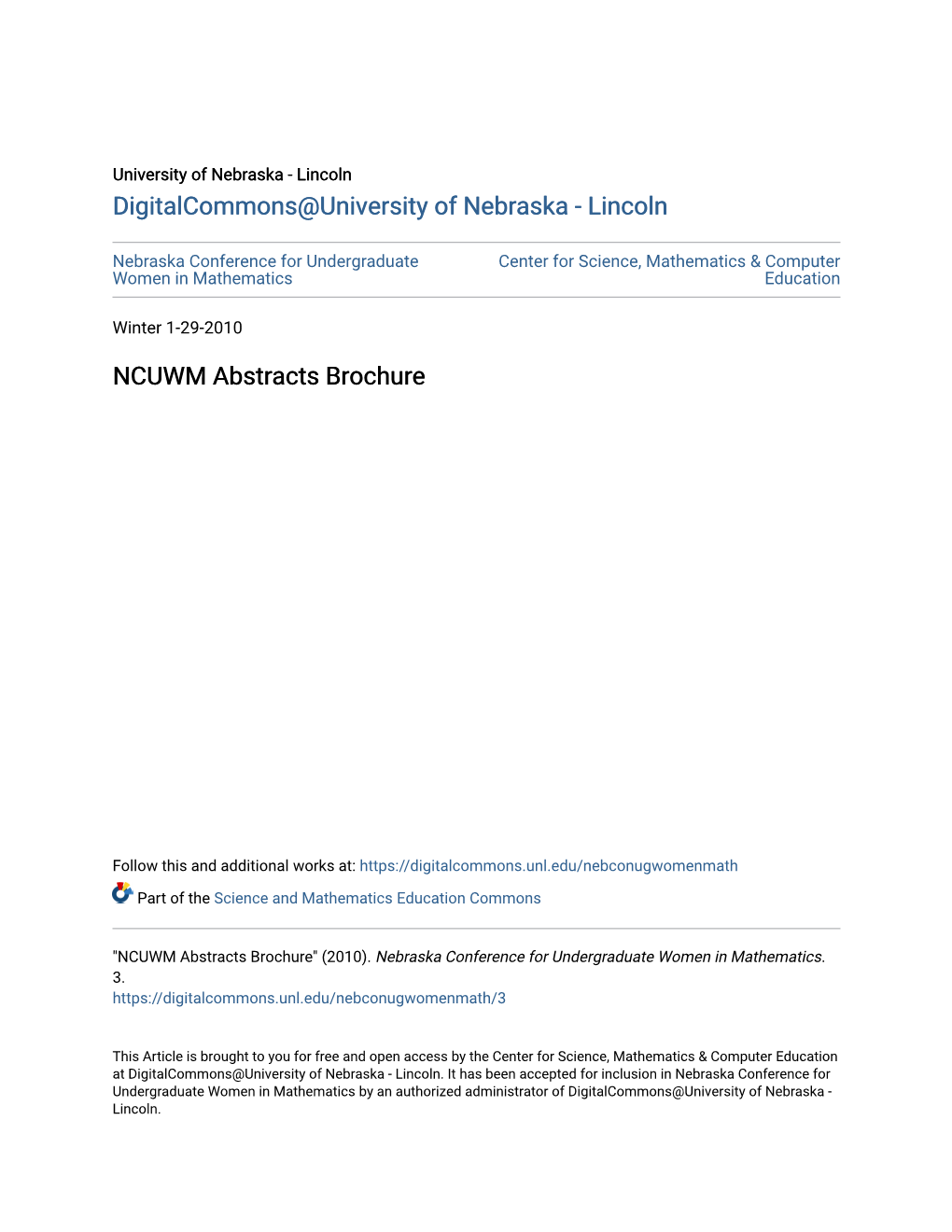 NCUWM Abstracts Brochure