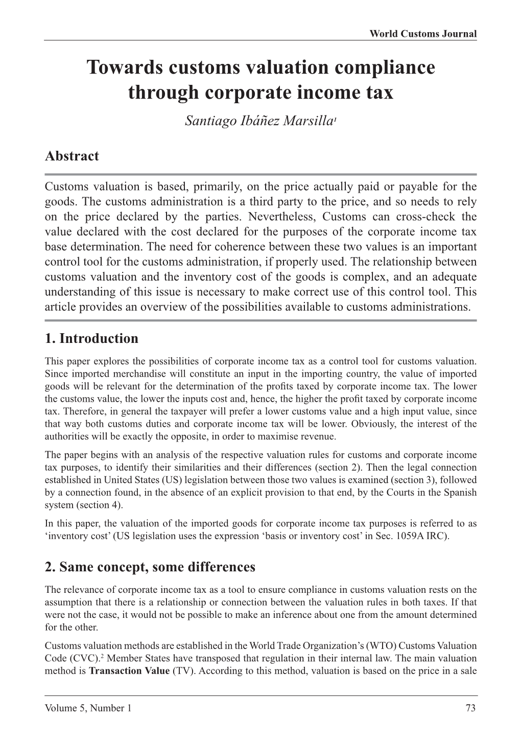 Towards Customs Valuation Compliance Through Corporate Income Tax