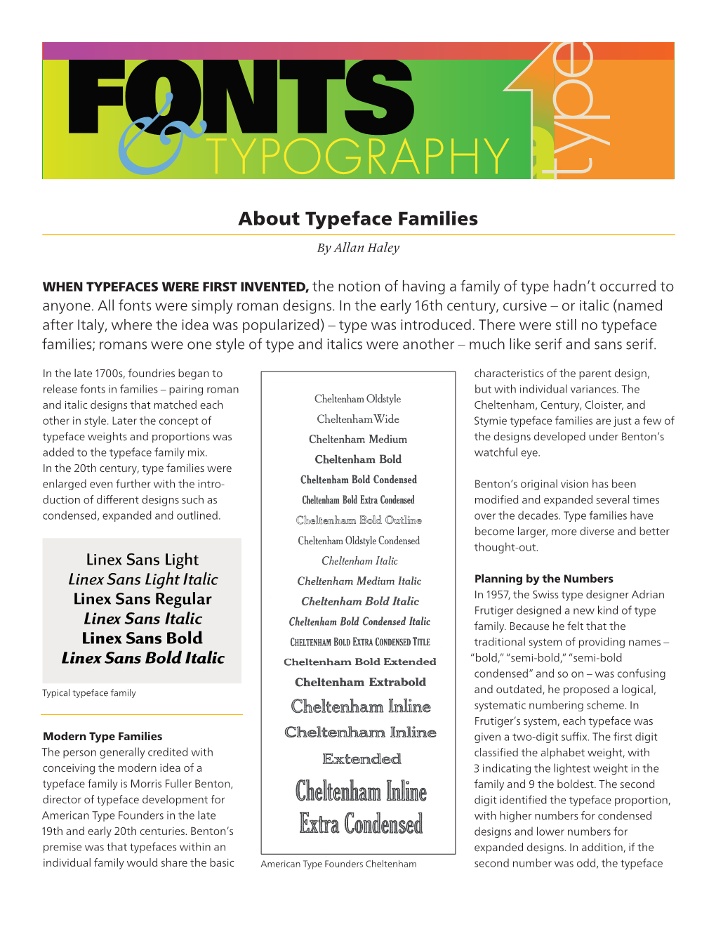 About Typeface Families