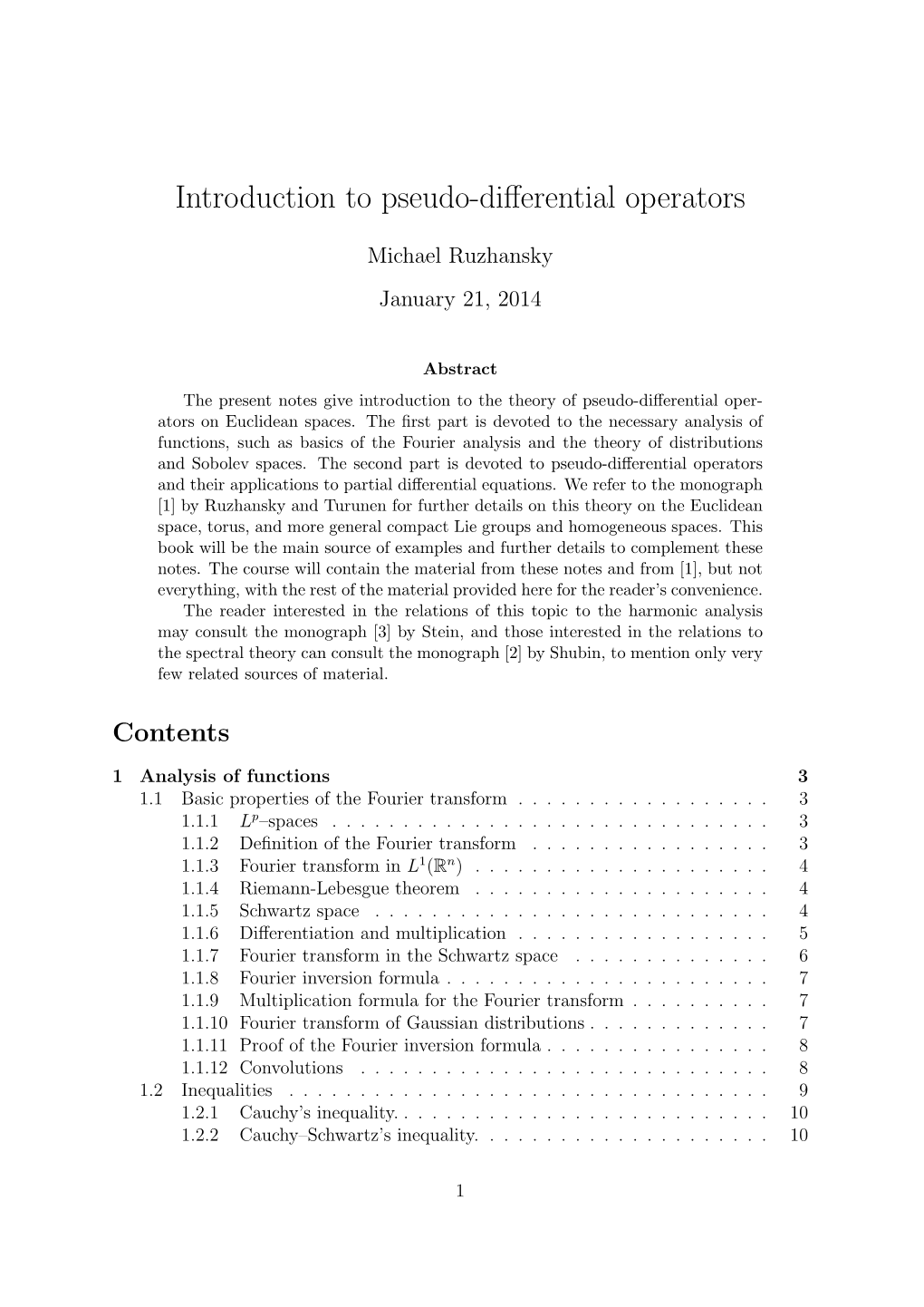 Introduction to Pseudo-Differential Operators