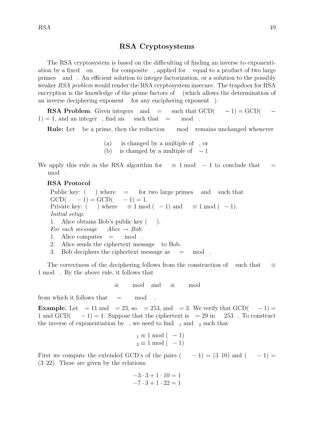 RSA Cryptosystems