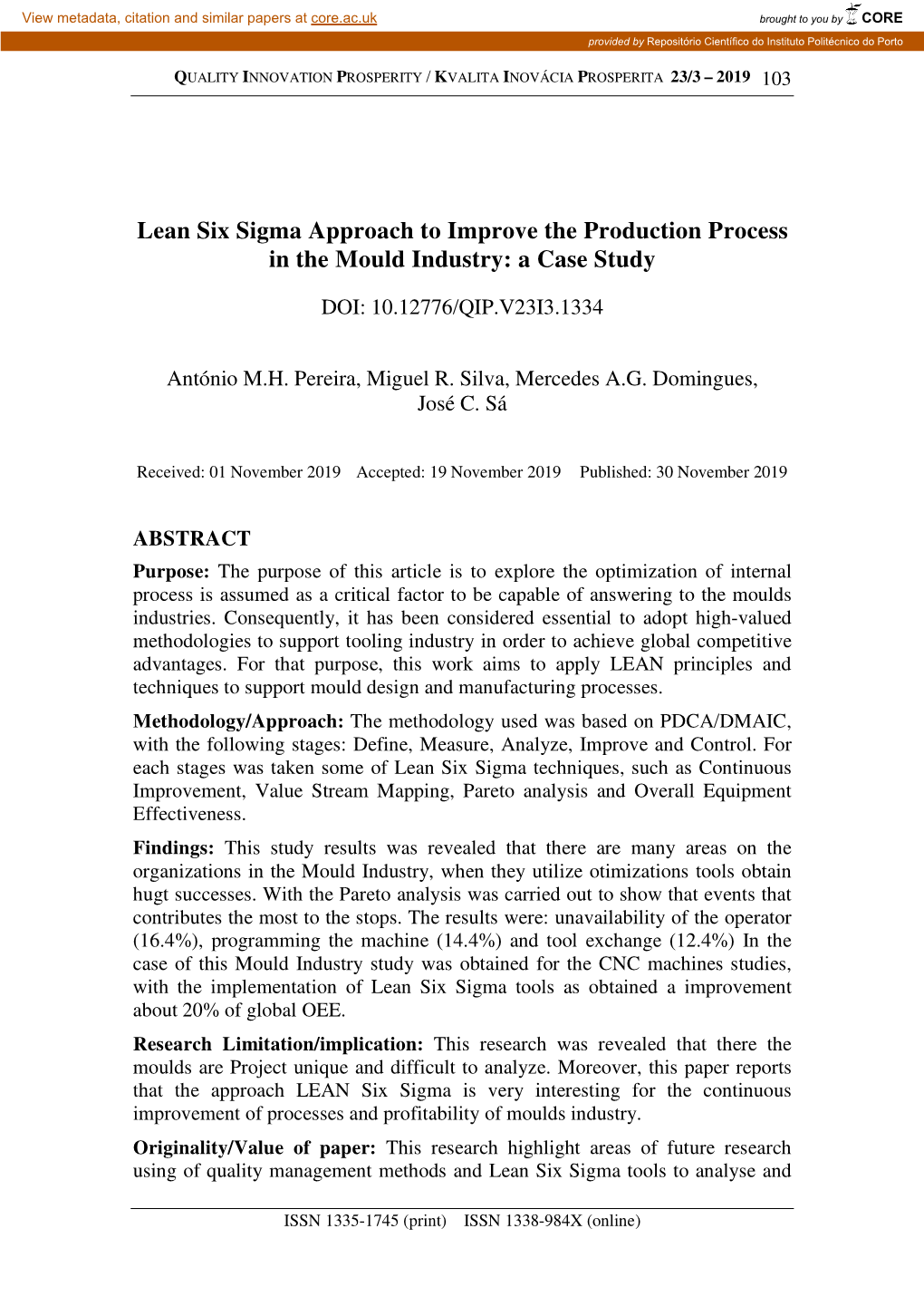 Lean Six Sigma Approach to Improve the Production Process in the Mould Industry: a Case Study