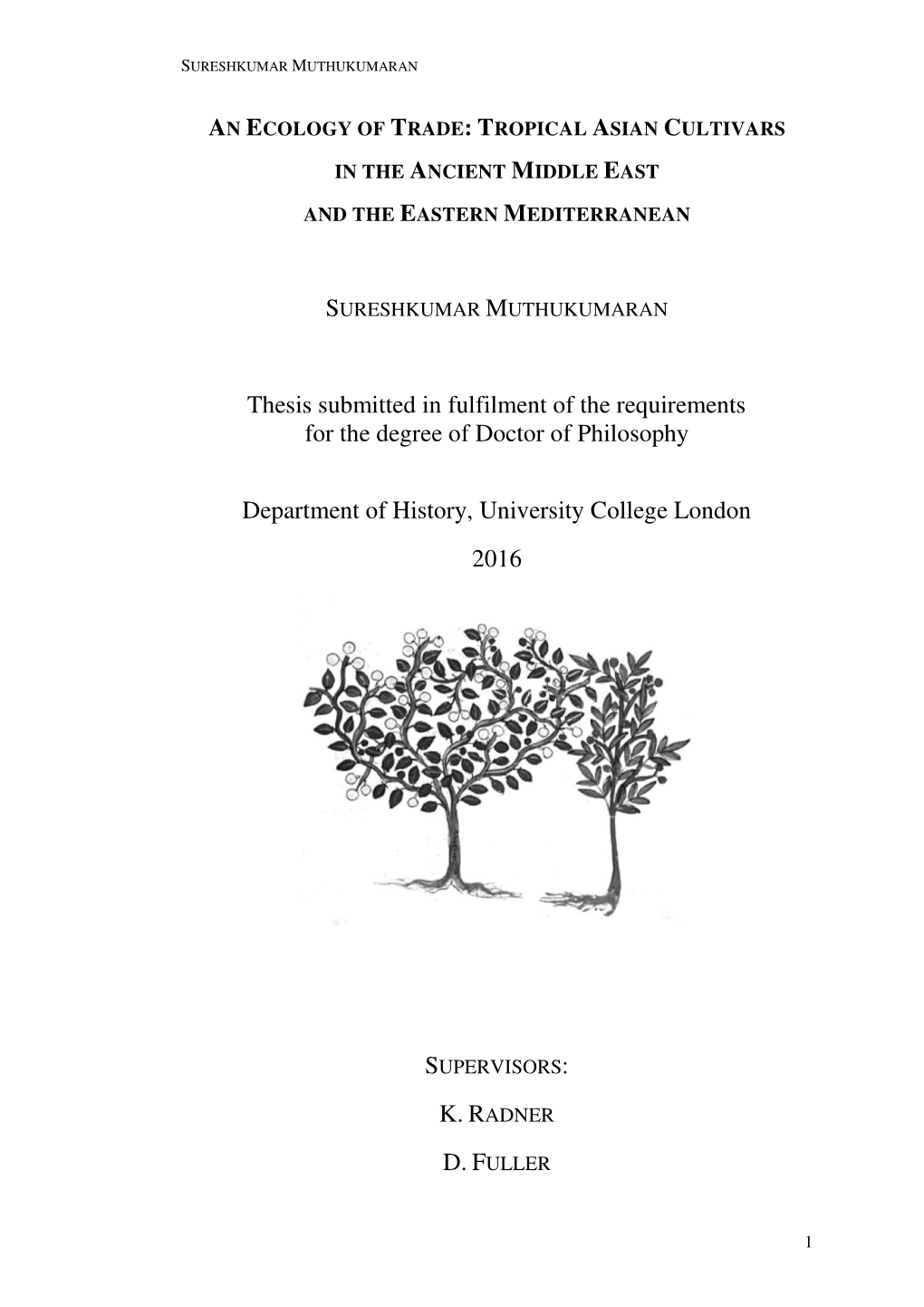 Thesis Submitted in Fulfilment of the Requirements for the Degree of Doctor of Philosophy