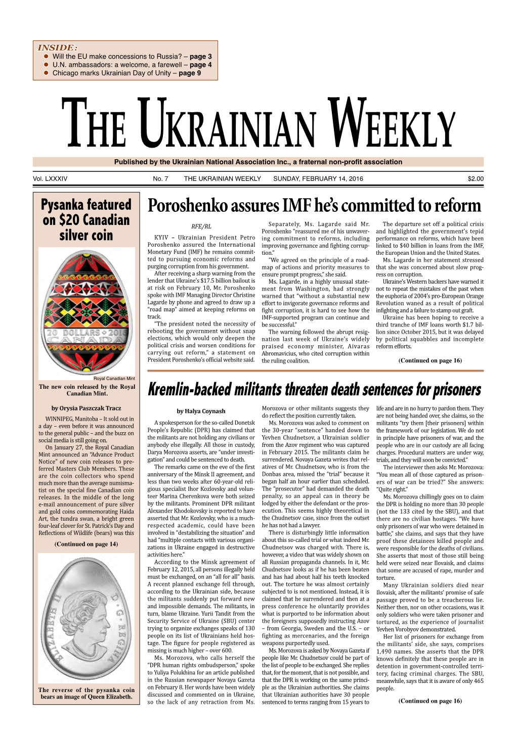 The Ukrainian Weekly, 2016