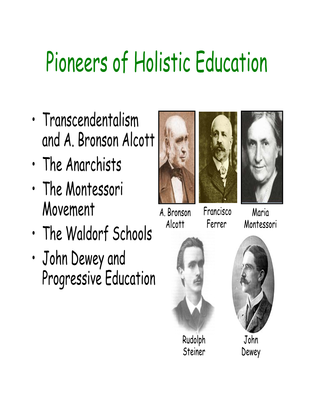 Pioneers of Holistic Education