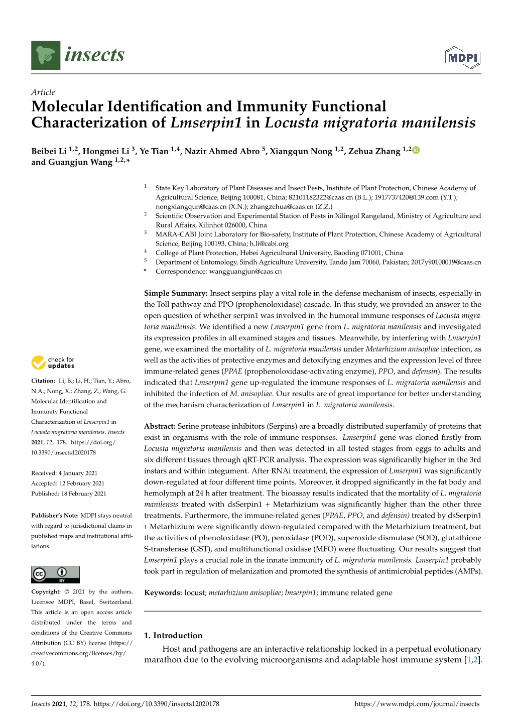 Molecular Identification and Immunity Functional Characterization Of