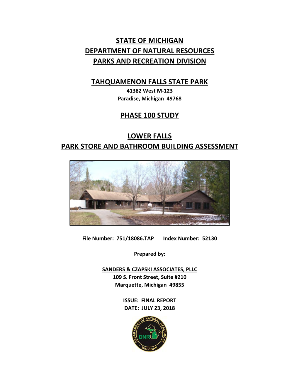 State of Michigan Department of Natural Resources Parks and Recreation Division