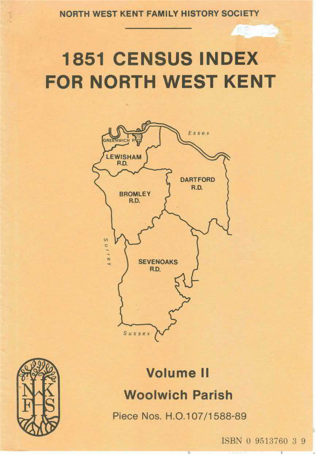 1851 Census Index, for North West Kent