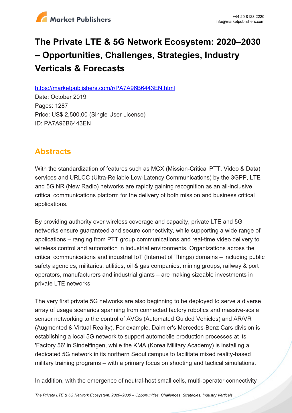 The Private LTE & 5G Network Ecosystem