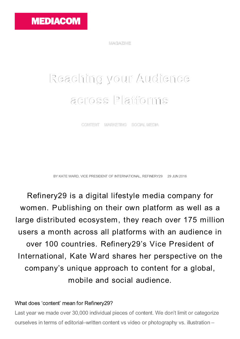 Reaching Your Audience Across Platforms