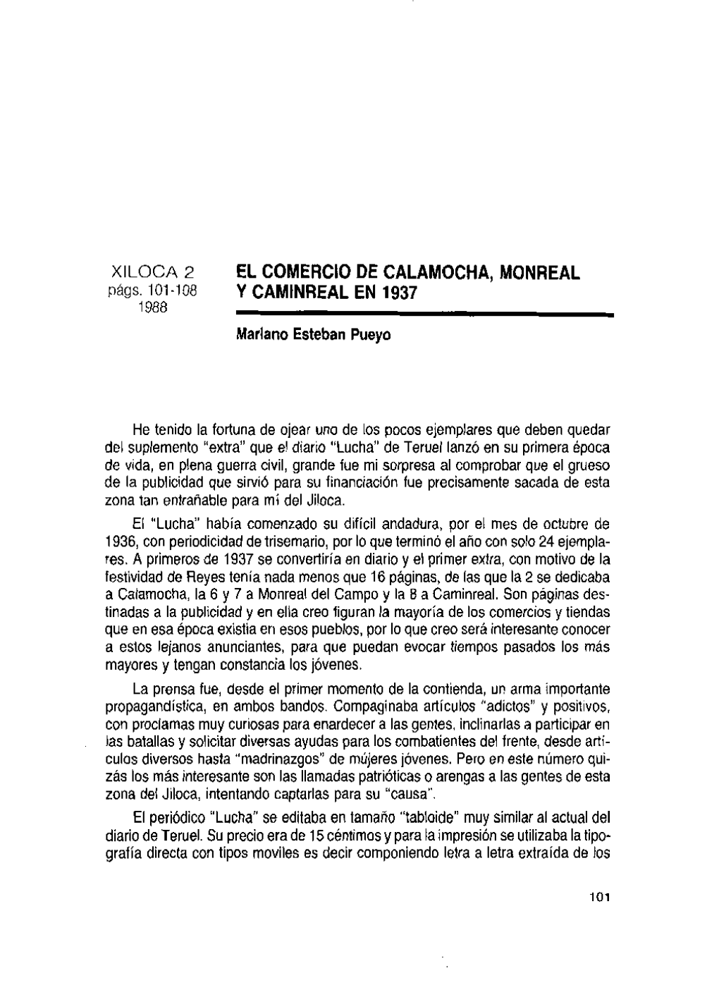 EL COMERCIO DE CALAMOCHA, MONREAL Ycamtnrealen1937