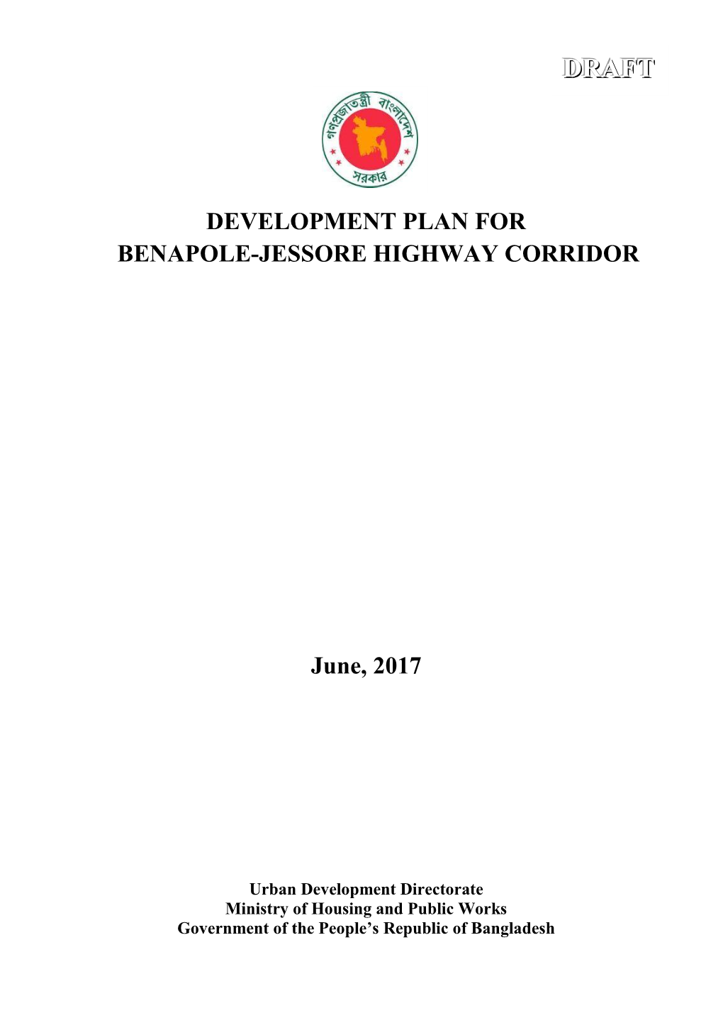 Development Plan for Benapole-Jessore Highway Corridor