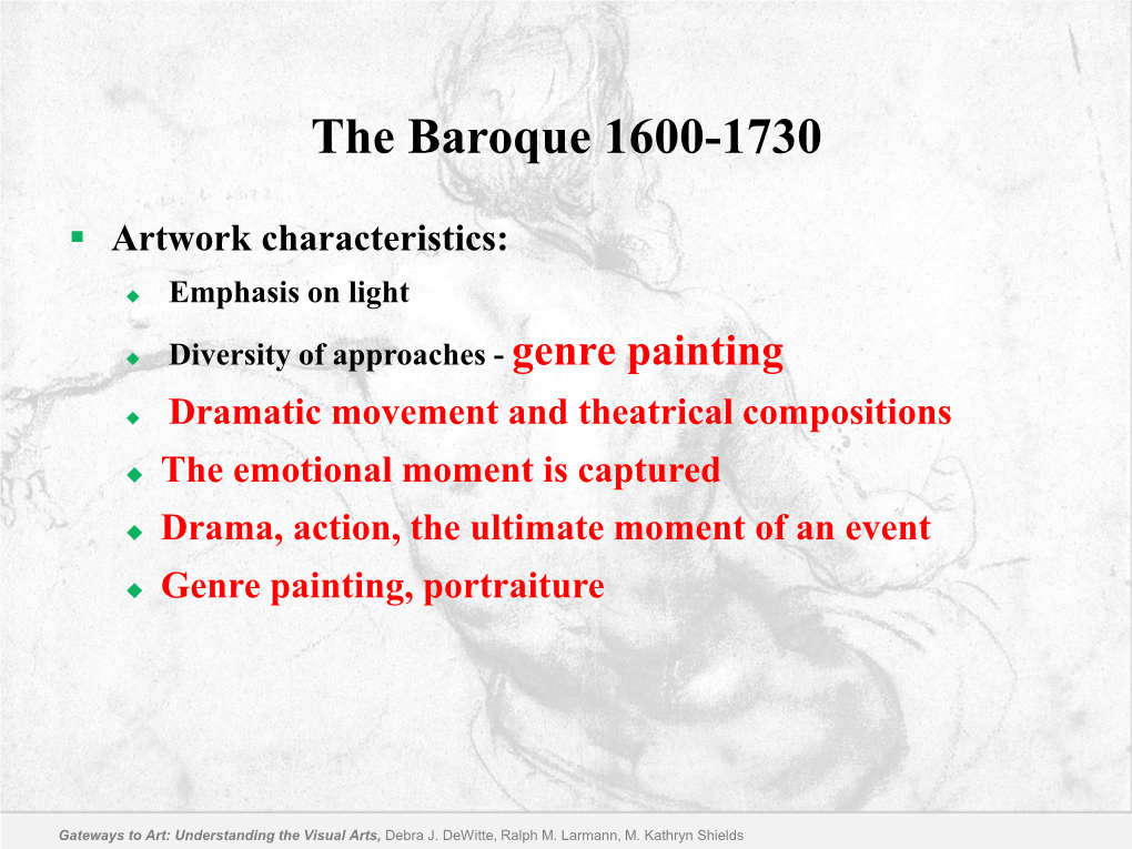 The Baroque 1600-1730