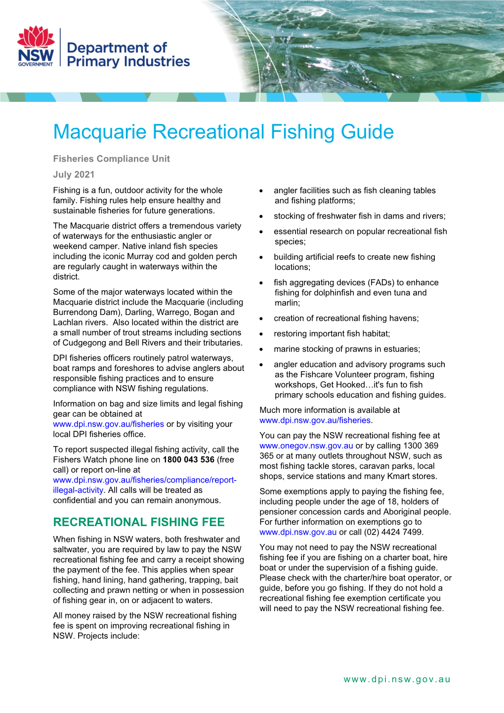 Macquarie Recreational Fishing Guide