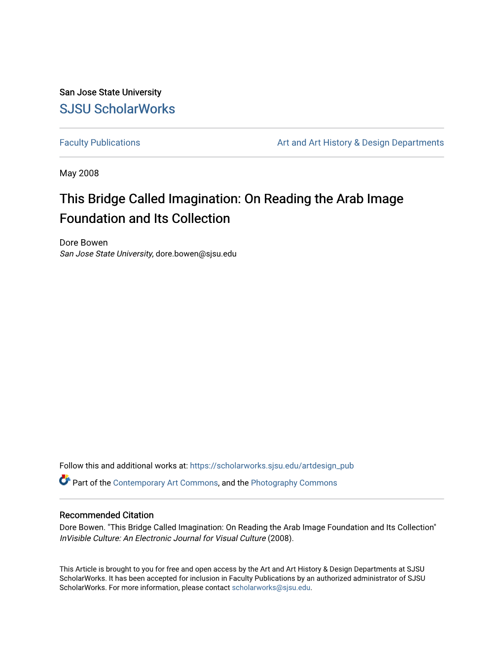 This Bridge Called Imagination: on Reading the Arab Image Foundation and Its Collection