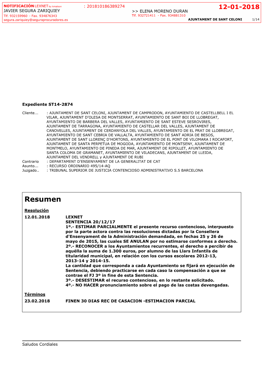 Resolució Judicial 20/12/2017