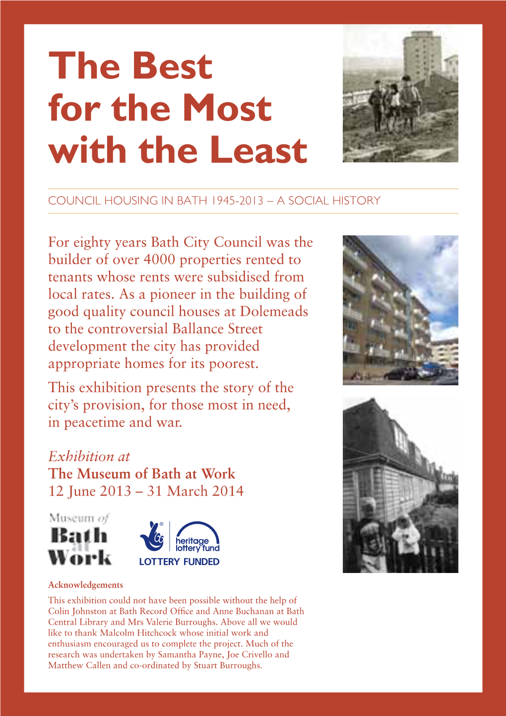 Bath History of Social Housing Booklet