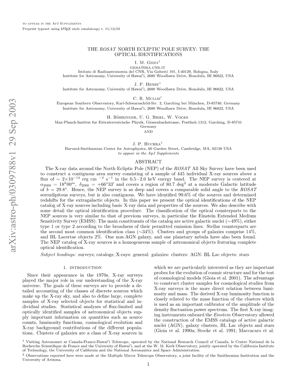 The ROSAT North Ecliptic Pole Survey: the Optical Identifications