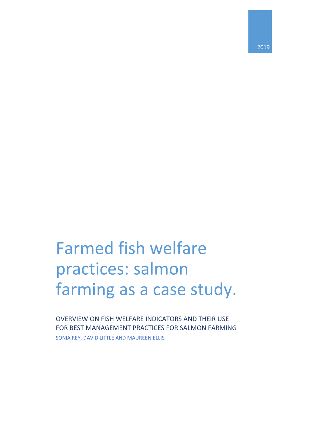 Farmed Fish Welfare Practices: Salmon Farming As a Case Study