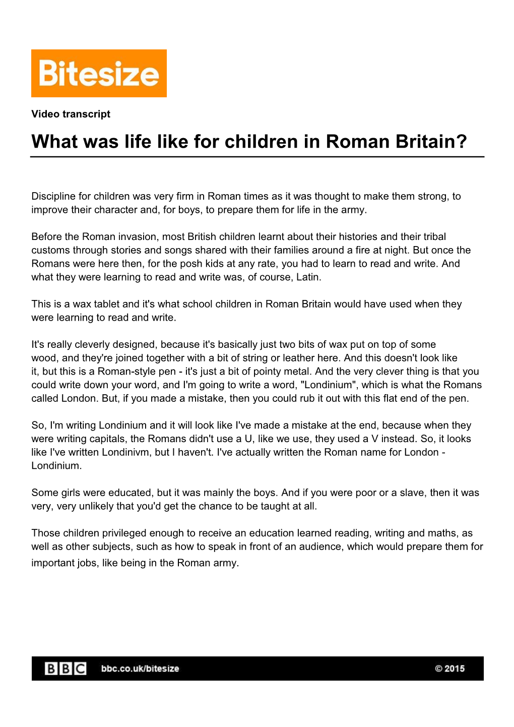 What Was Life Like for Children in Roman Britain?