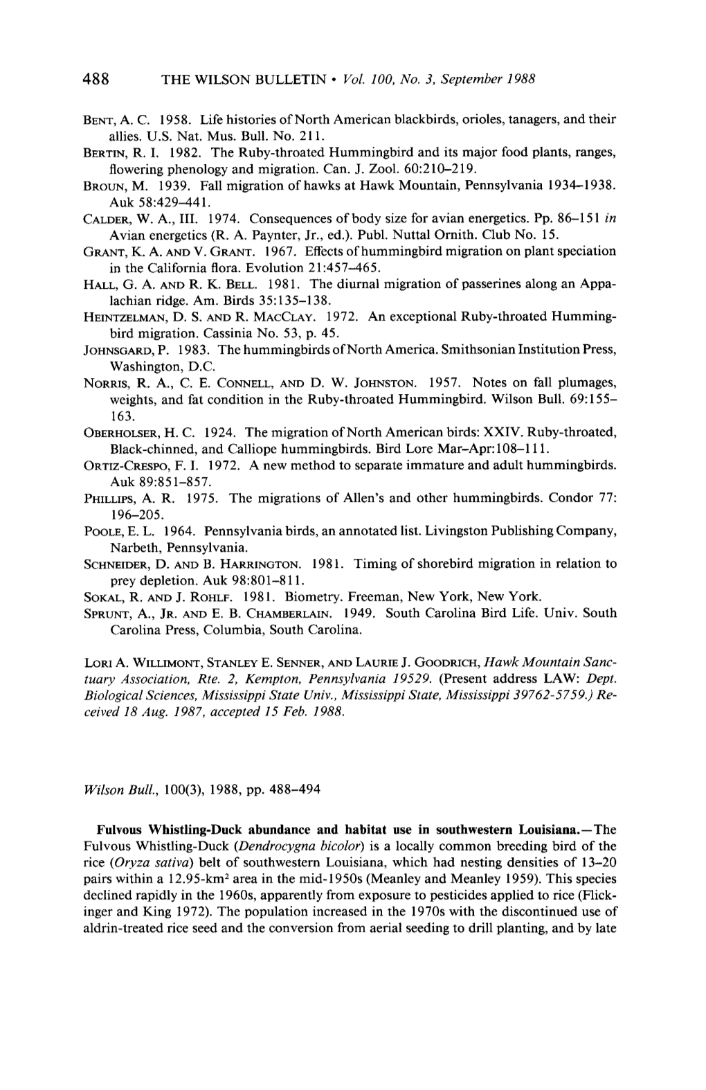 Fulvous Whistling-Duck Abundance and Habitat Use in Southwestern Louisiana